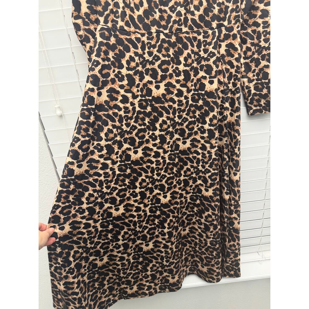 NWOT Leopard Print Off Shoulder Maxi Dress L - Picture 3 of 6